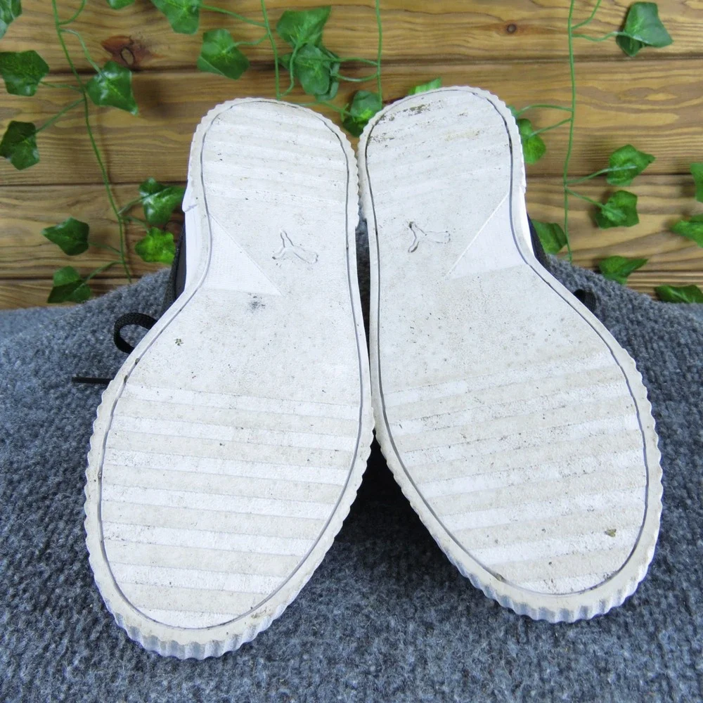 Puma Carina‎ Black White Leather Sneakers Women 7 Casual Comfort Shoes